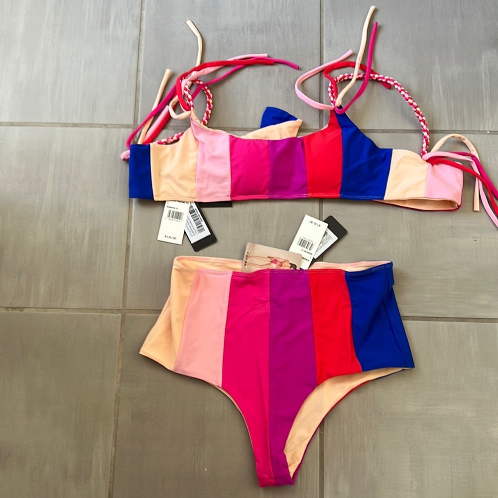 Paper London Rainbow Bikini. New with tags. Size L.